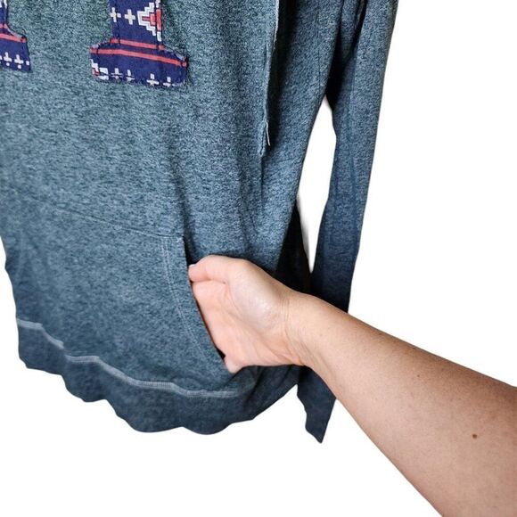 Vintage Y2K True Religion Long Sleeve Hoodie Santa Fe 71 Pullover Womens Size L - Picture 2 of 7